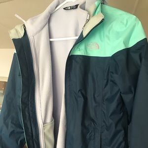 North Face girls fleece lined winter coat